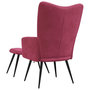 Voir la diapositive 5 : VIDAXL Chaise de relaxation avec tabouret Rouge bordeaux Velours