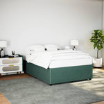 VIDAXL Cadre de lit sans matelas vert fonce 140x200 cm velours