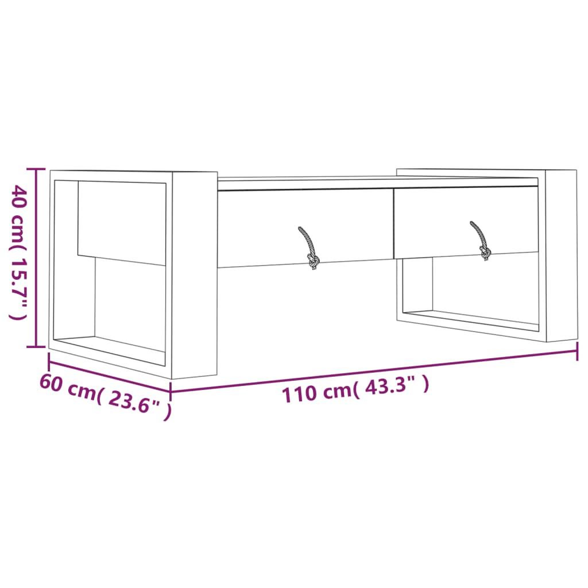 Voir la diapositive 6 : VIDAXL Table basse 110x60x40 cm Bois de teck massif