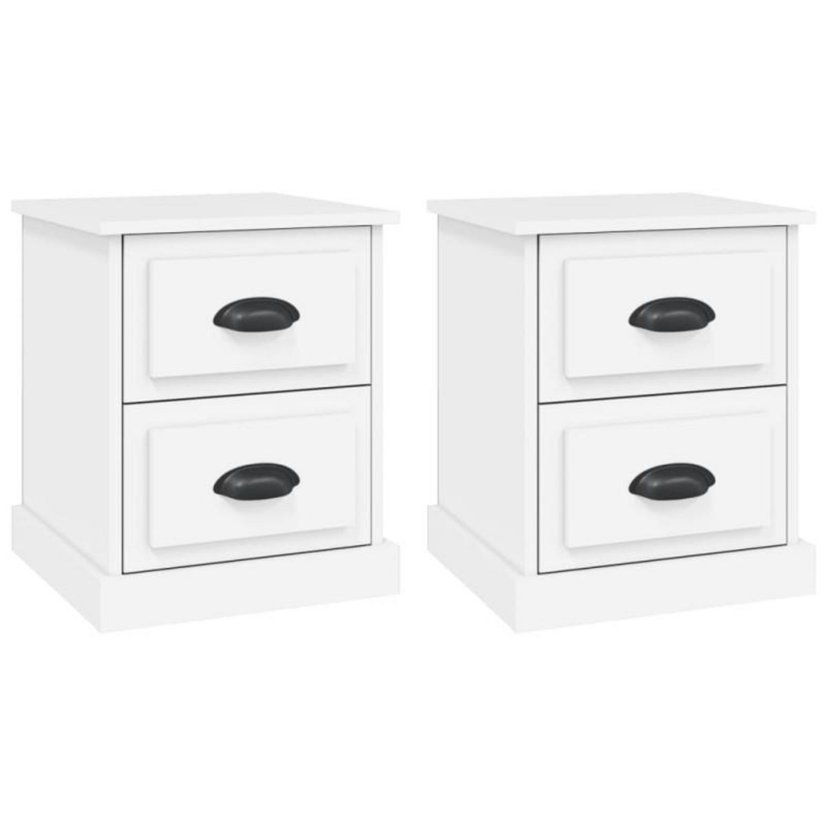 VIDAXL Tables de chevet 2 pcs blanc 39x39x47,5 cm bois d ingénierie