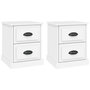 Voir la diapositive 2 : VIDAXL Tables de chevet 2 pcs blanc 39x39x47,5 cm bois d ingénierie