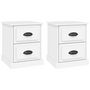 Voir la diapositive 2 : VIDAXL Tables de chevet 2 pcs blanc 39x39x47,5 cm bois d ingénierie