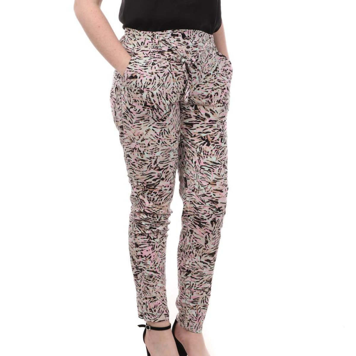 Vero Moda Pantalon Rose/Turquoise/Beige Femme Vero Moda Easy