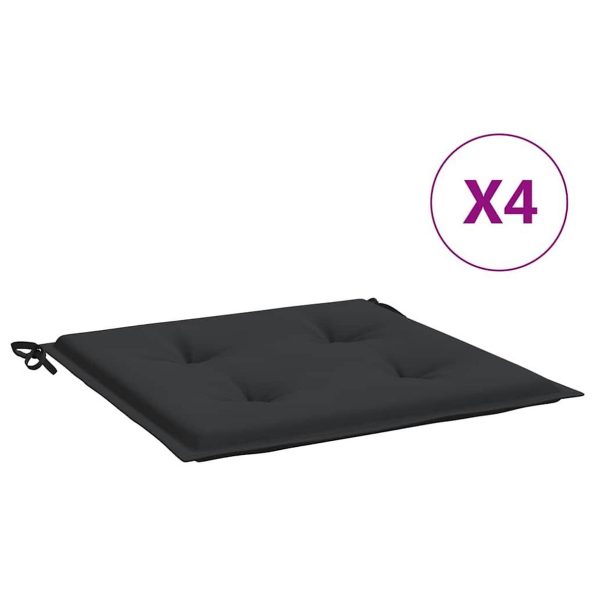 VIDAXL Coussins de chaise jardin lot de 4 noir 40x40x3 cm tissu oxford