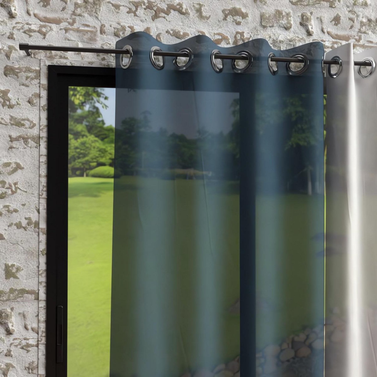 SOLEIL D'OCRE Voile à oeillets effet froissé 135x250 cm BOHEME, par Soleil d'Ocre