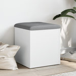 VIDAXL Banc de rangement blanc 42x42x45 cm bois d ingénierie