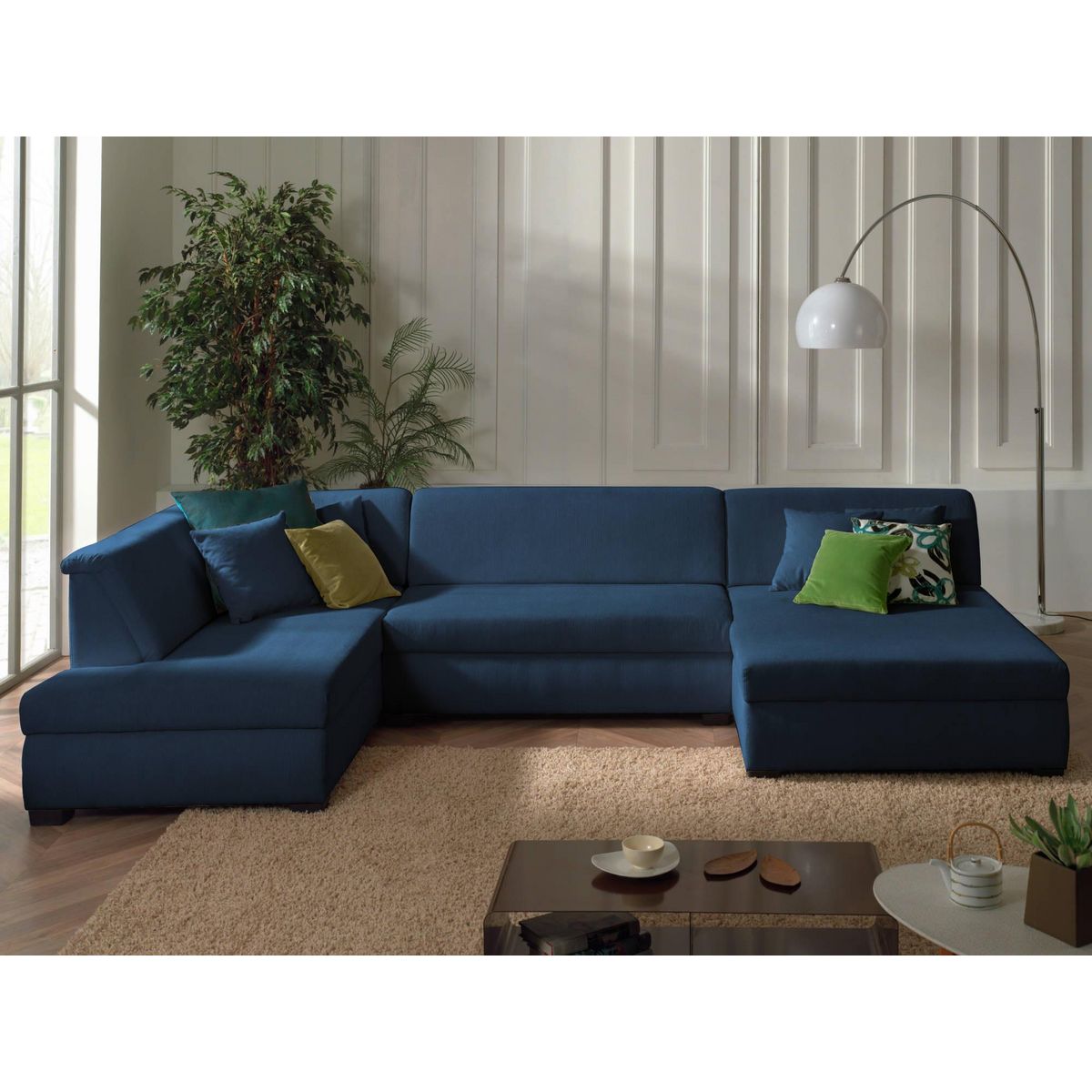 LISA DESIGN Malcom - canapé panoramique d'angle gauche - en velours côtelé