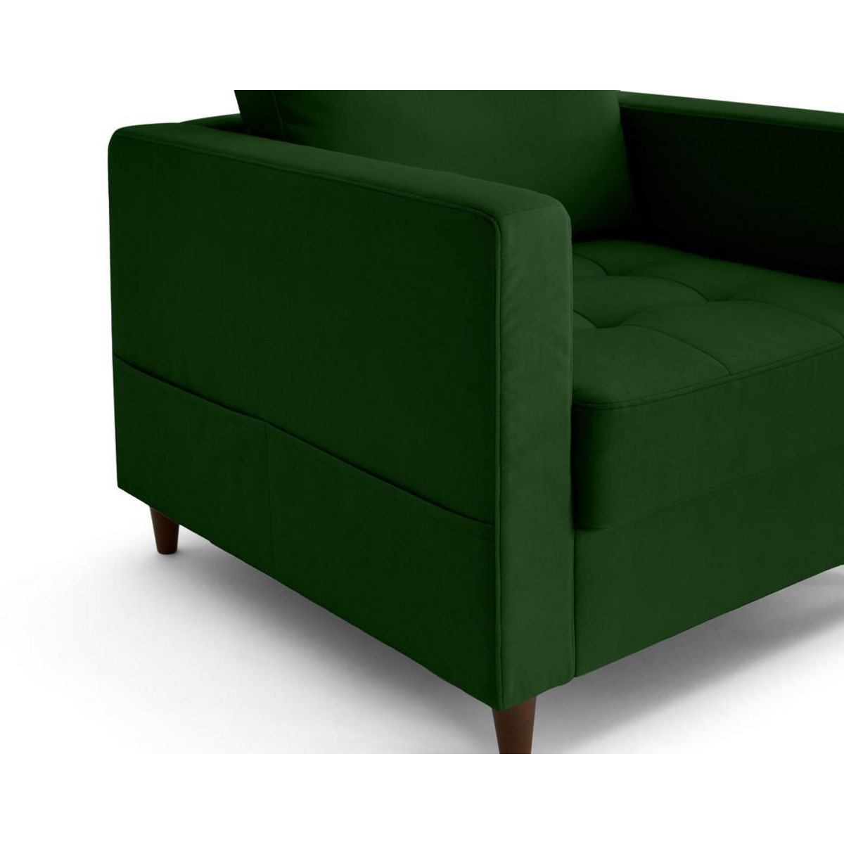 LISA DESIGN Anna - fauteuil avec poche en velours - pieds en bois