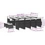 Voir la diapositive 6 : VIDAXL Ensemble a manger de jardin coussins 13 pcs gris resine tressee