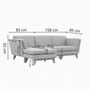 Voir la diapositive 3 : CONCEPT USINE Canapé d'angle réversible 4 places en tissu gris clair NORDEN