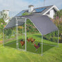 Voir la diapositive 2 : PAWHUT Enclos poulailler chenil 5,32 m² - parc grillagé dim. 2,8L x 1,9l x 1,95H m - poulailler chenil entièrement couvert - acier galvanisé