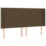 Voir la diapositive 3 : VIDAXL Tete de lit a LED Marron fonce 163x16x118/128 cm Tissu
