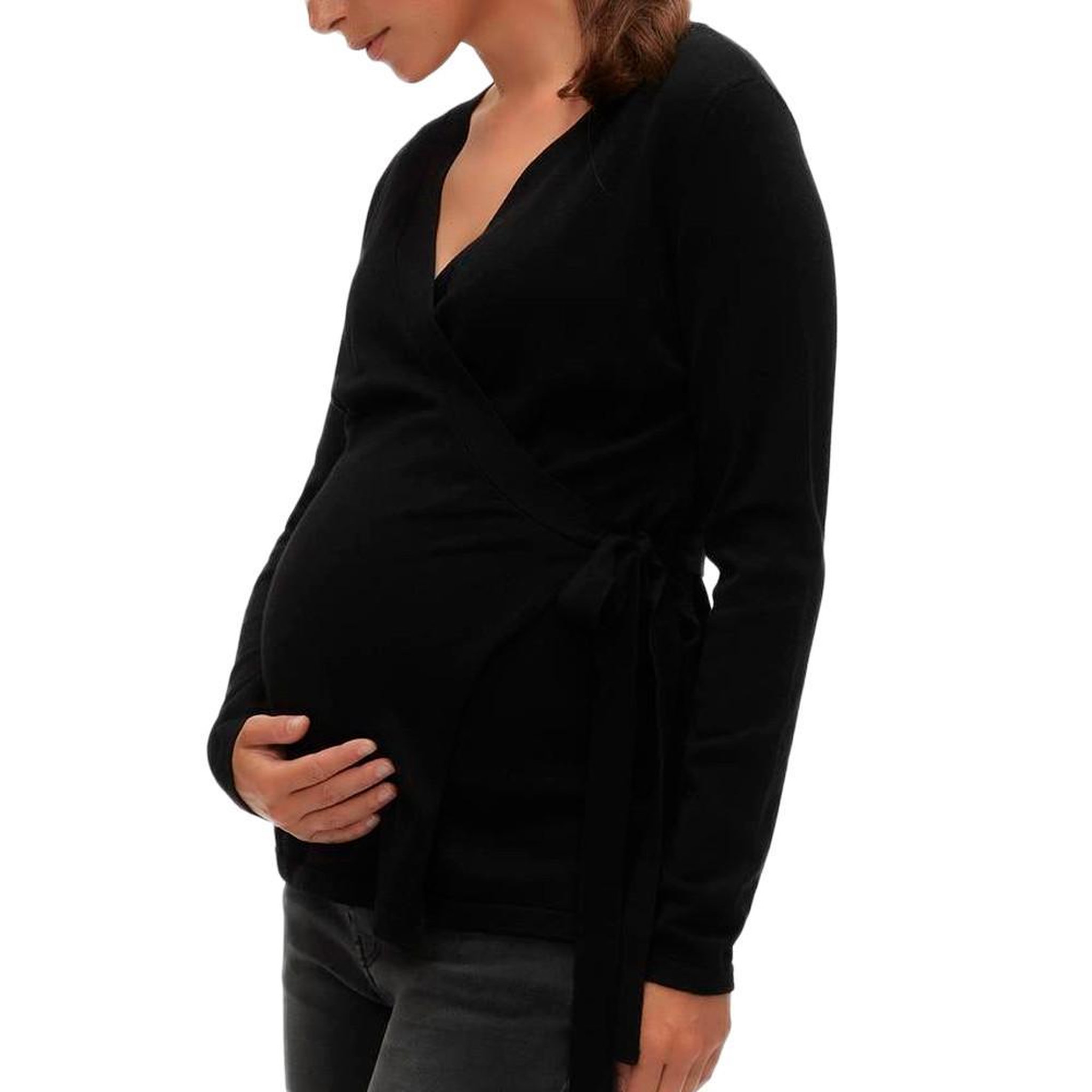 Voir la diapositive 1 : MAMALICIOUS Pull de Grossesse Noir Femme Mamalicious Lena