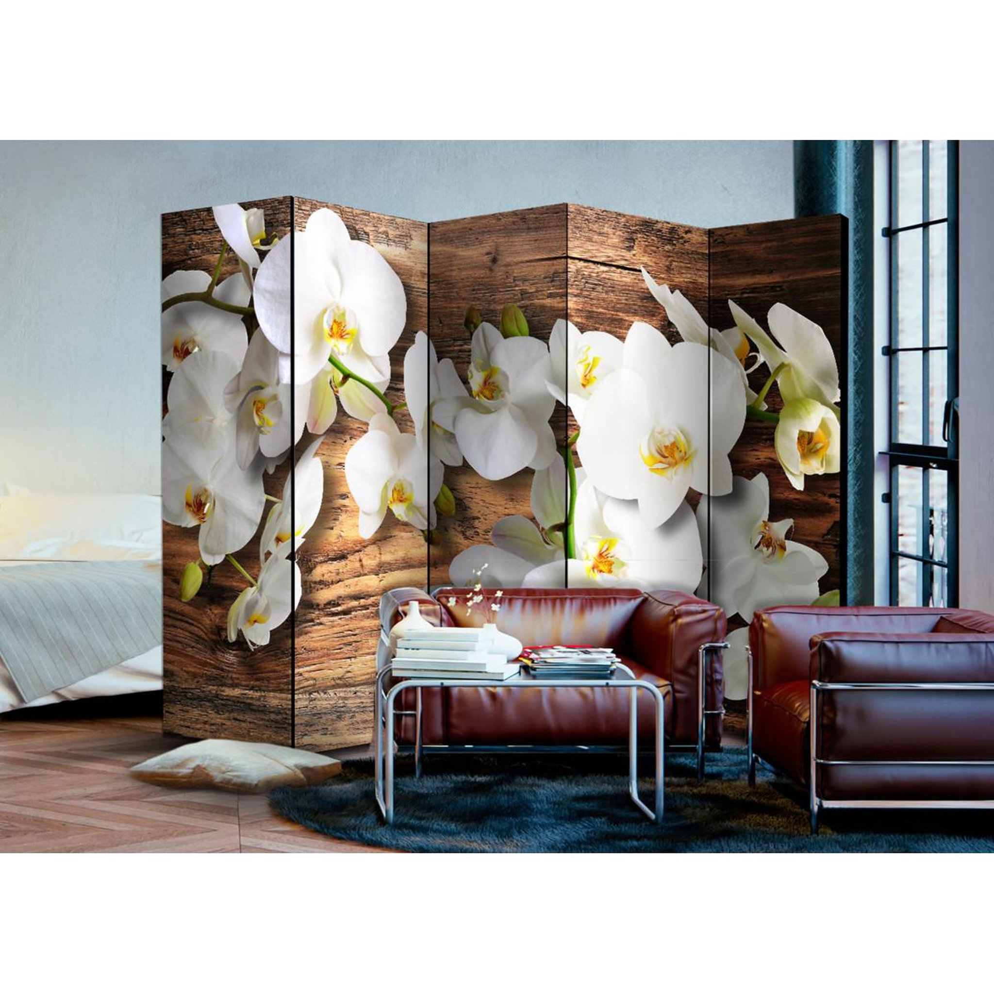 Voir la diapositive 2 : Paris Prix Paravent 5 volets  forest orchid  172x225cm