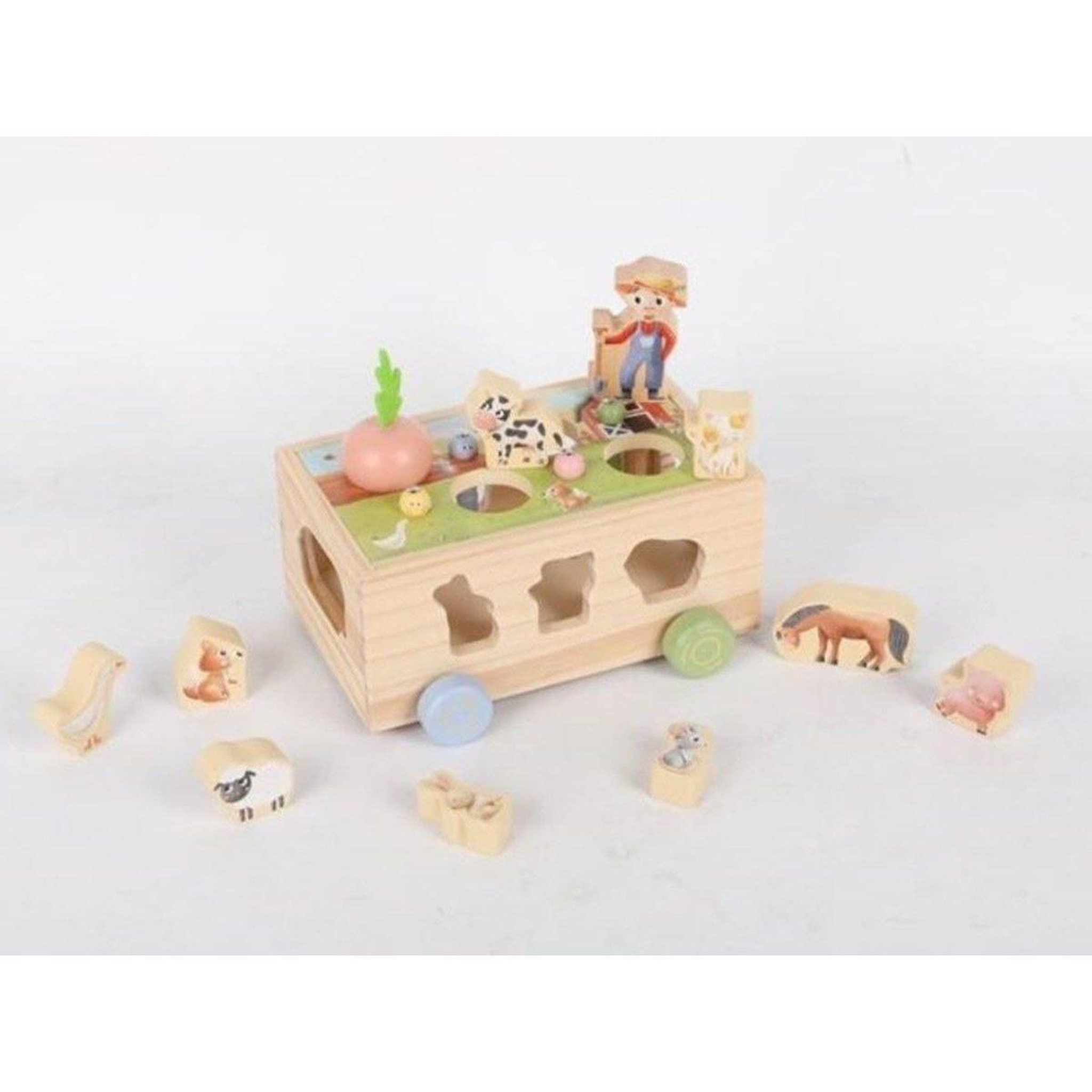 Voir la diapositive 5 : ELINELI Ferme mobile multifonction en bois avec animaux