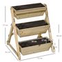 Voir la diapositive 3 : OUTSUNNY Jardinière sur pieds carré potager 3 étages dim. 71L x 61l x 77H cm inserts d'irrigation feutre de drainage bois sapin autoclave