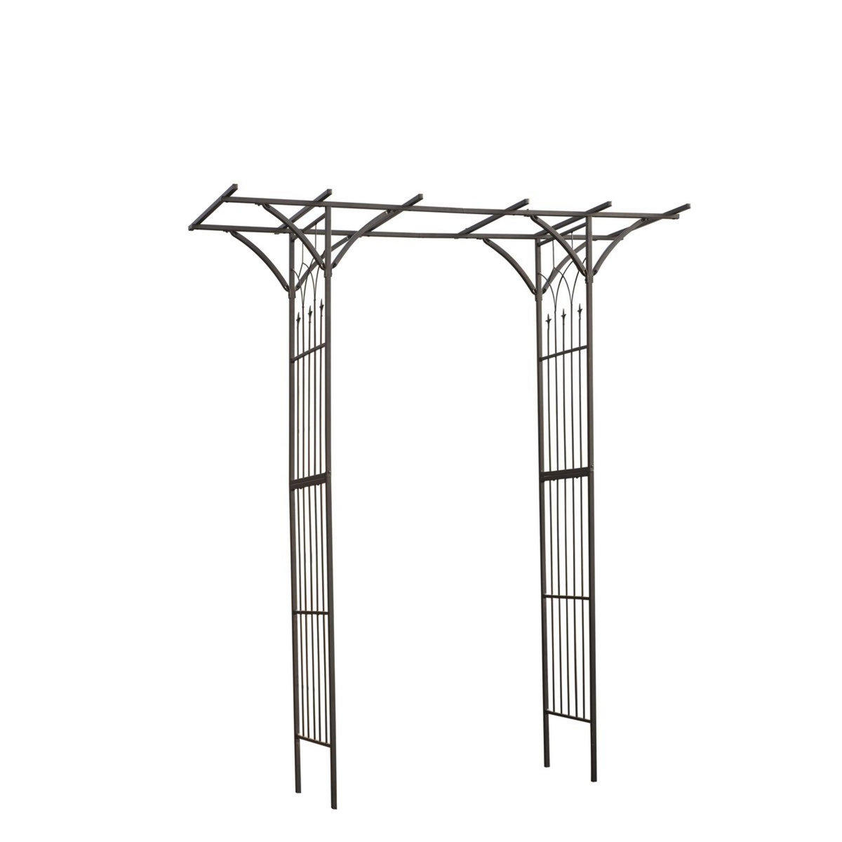 Nature Pergola double droite en acier galvanisé noir