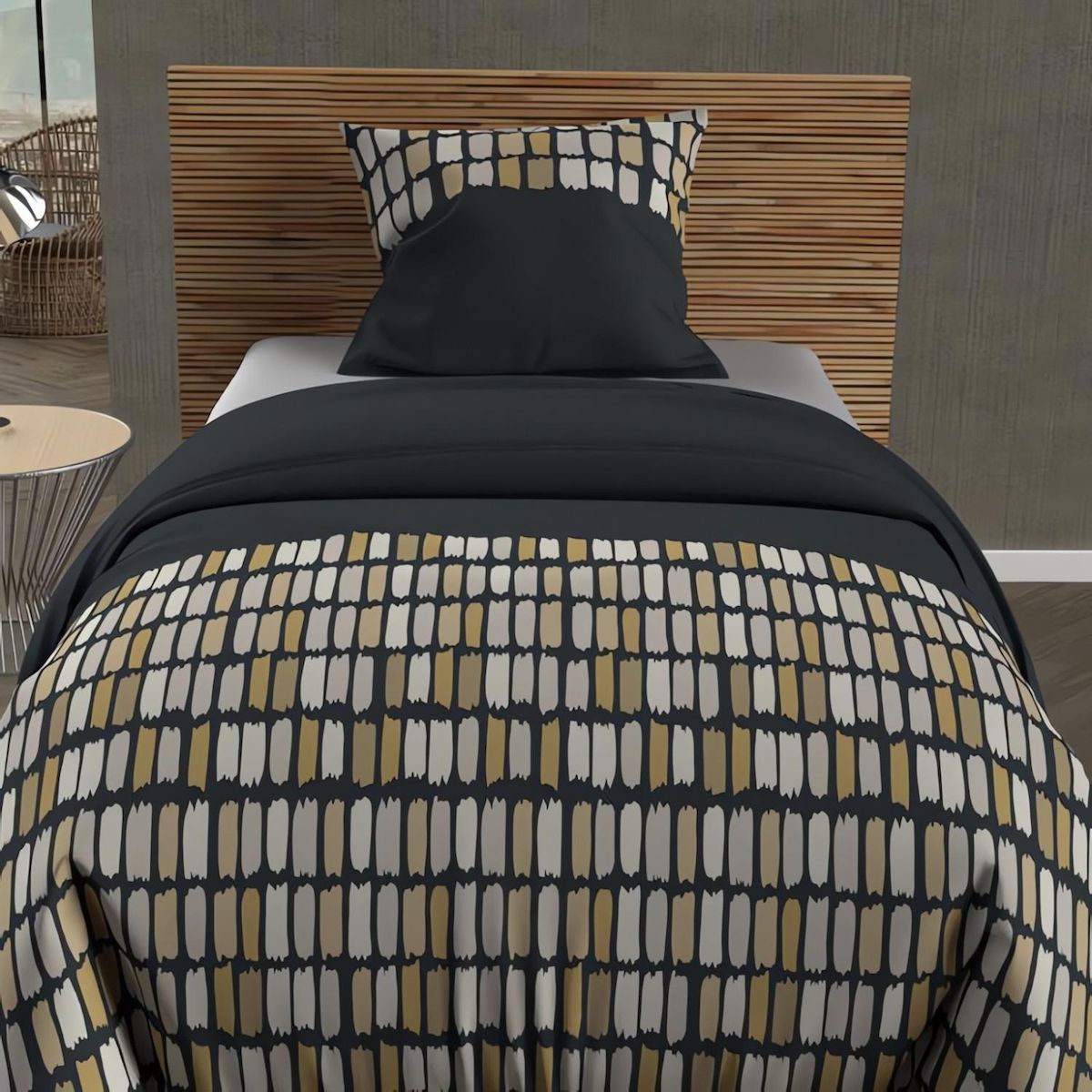 SOLEIL D'OCRE Parure housse de couette coton 57 fils FABIO, par Soleil d'Ocre