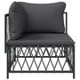 Voir la diapositive 3 : VIDAXL Canapé d angle de jardin avec coussins anthracite tissu tissé