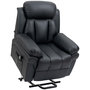 Voir la diapositive 1 : HOMCOM Fauteuil releveur inclinable avec repose-pied ajustable - fauteuil de relaxation électrique - revêtement synthétique noir