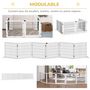 Voir la diapositive 5 : PAWHUT Barrière de sécurité parc enclos chien modulable pliable porte verrouillable intégrée 5 panneaux grillage acier noir bois de pin blanc