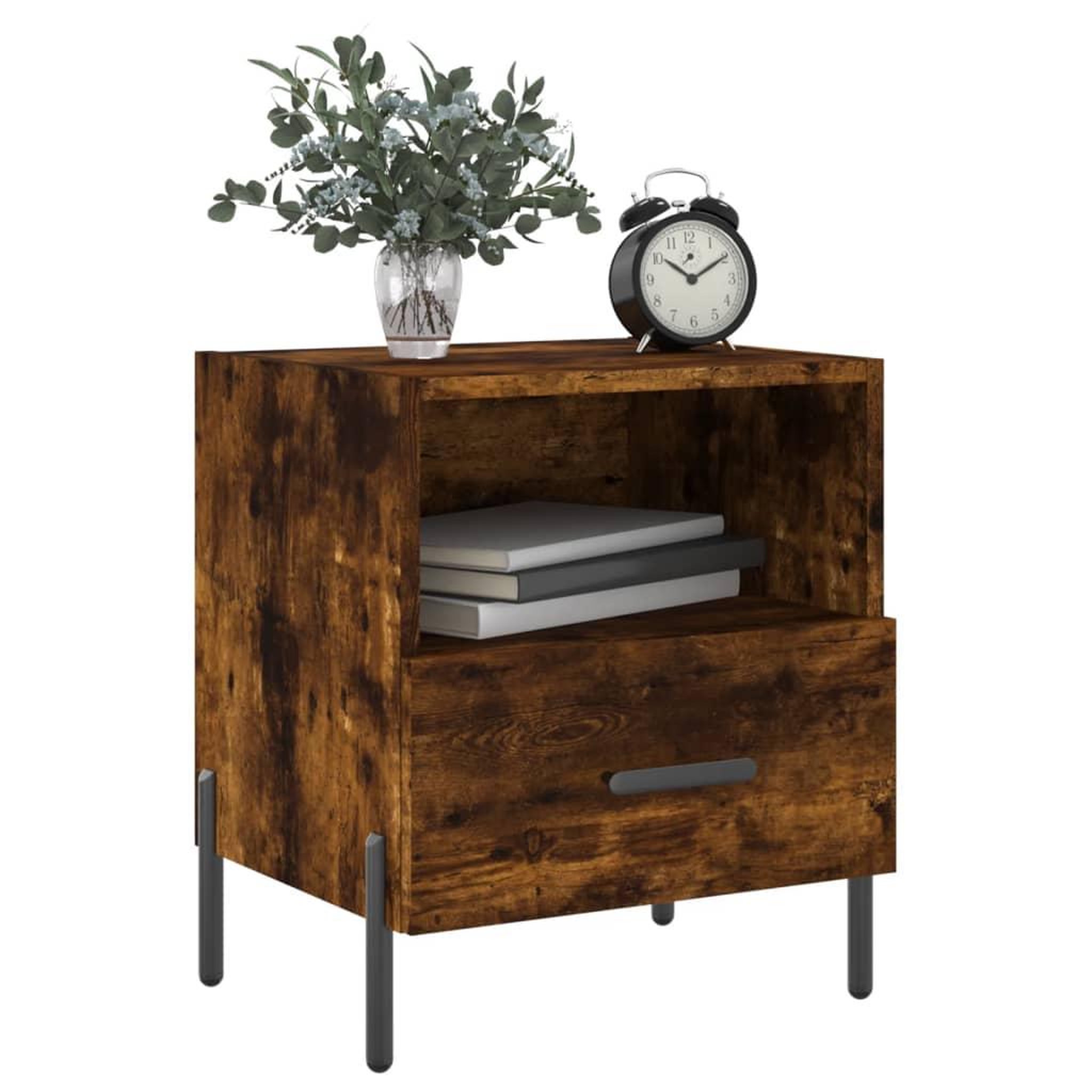 Voir la diapositive 4 : VIDAXL Tables de chevet 2pcs chene fume 40x35x47,5cm bois d'ingenierie