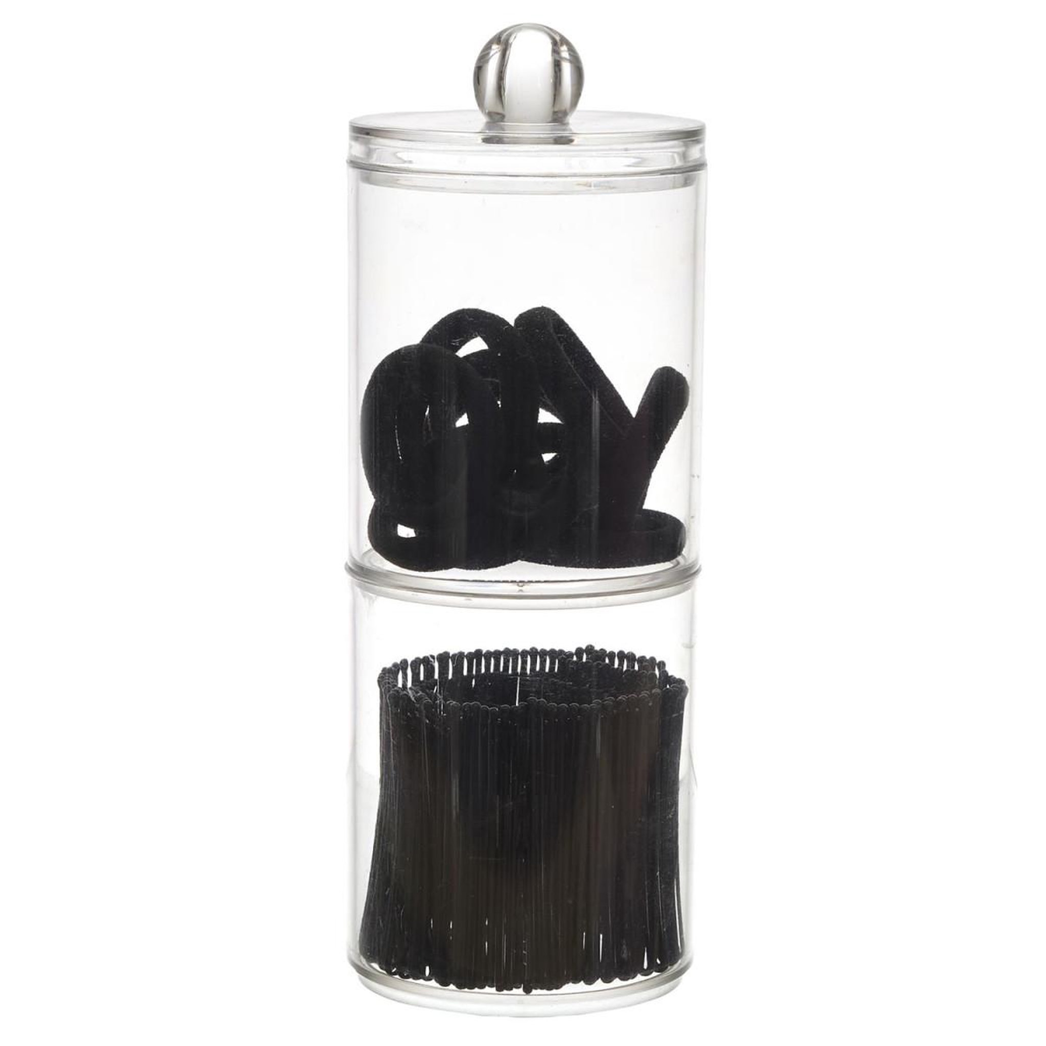 Voir la diapositive 1 : Cosmetic Club Lot de 2 boîtes accessoires cheveux  anna  19cm transparent