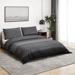 VIDAXL Ensemble de housse de couette gris fonce 225x220 cm Coton