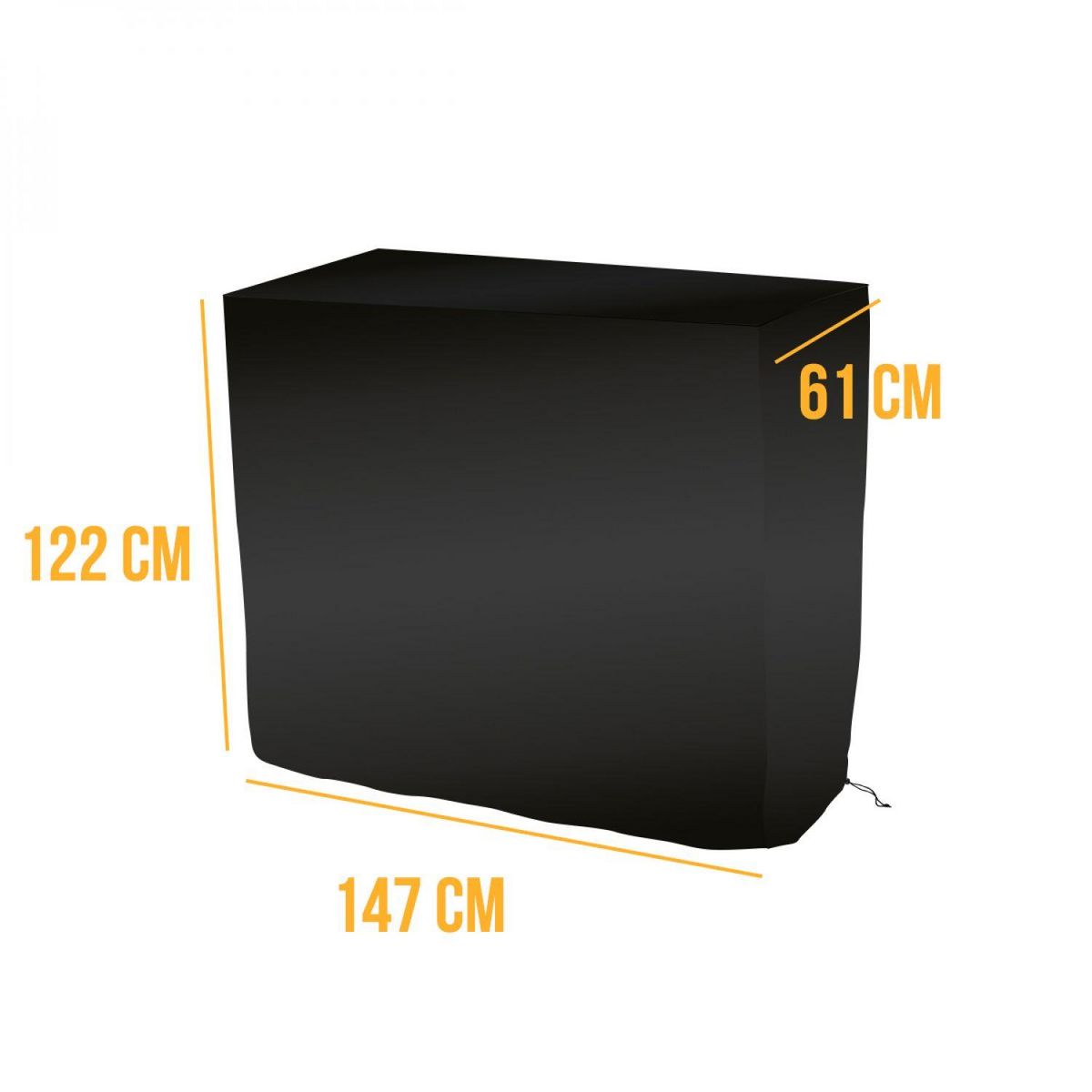 LINXOR Bâche de protection pour barbecue imperméable, anti UV - 147 x 61 x 122 cm - Noir