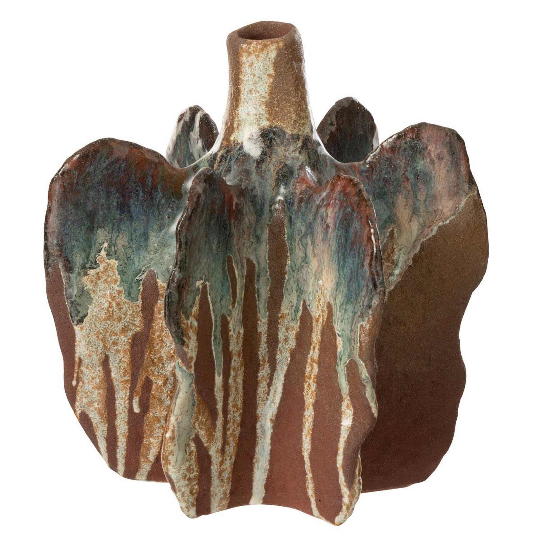 J-LINE Vase déco en céramique  naga  20cm rouille