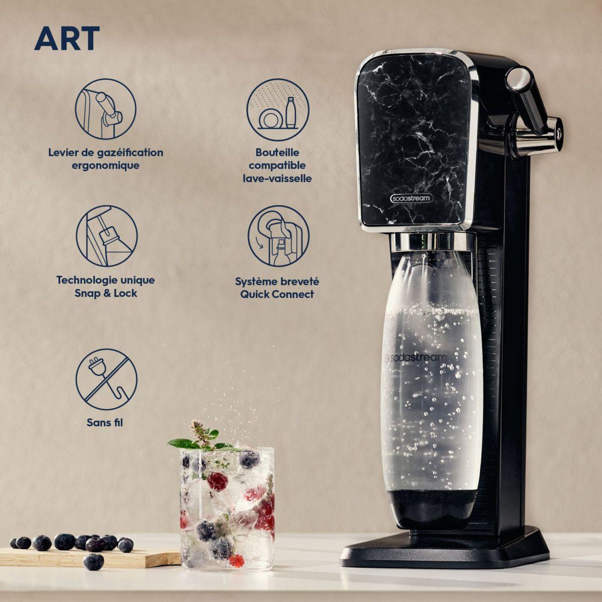 Voir la diapositive 5 : SODASTREAM Machine à soda Edition Limitée ART Marbre Effect