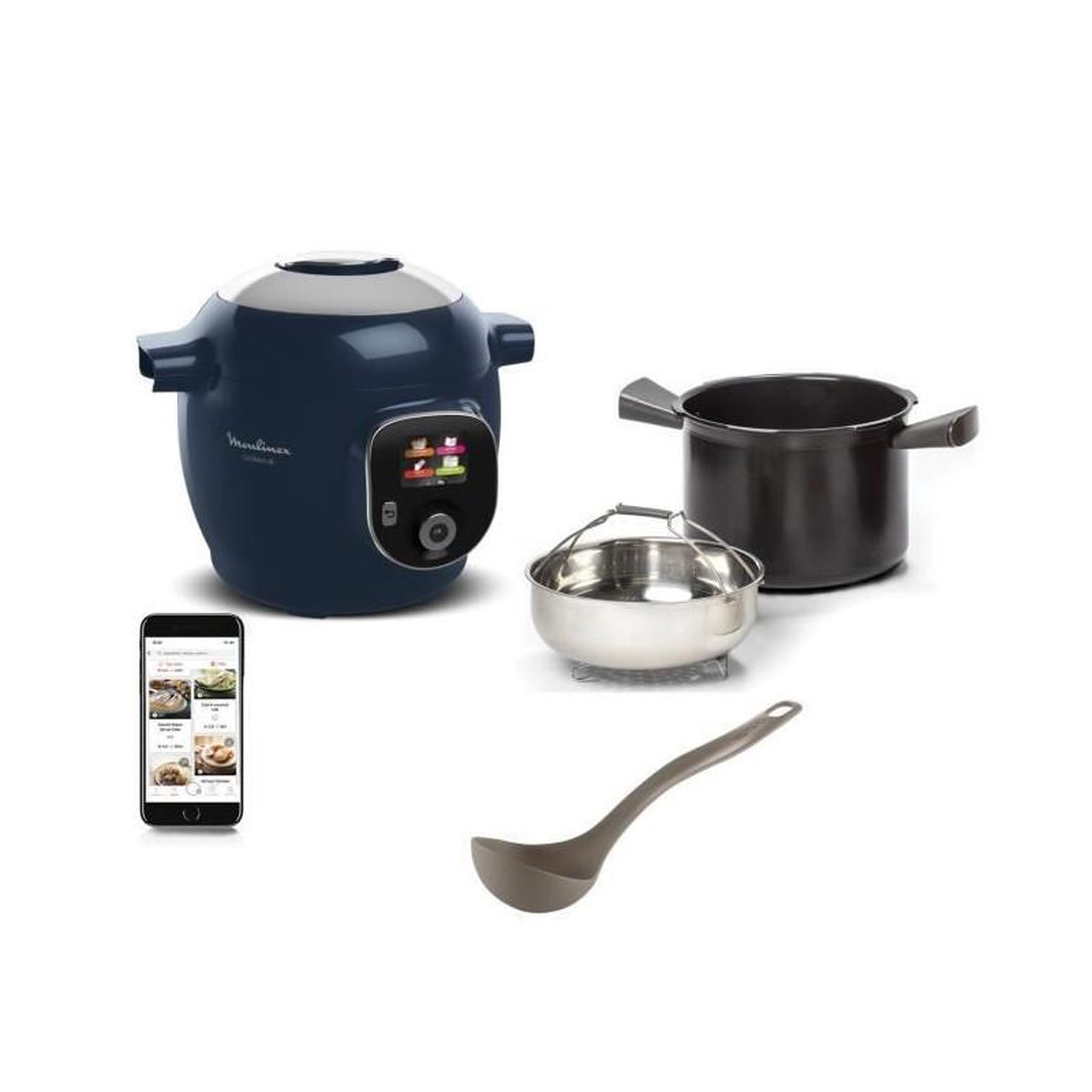 Voir la diapositive 1 : MOULINEX Moulinex Cookeo Multicuiseur intelligent 6L, Haute pression, 150 recettes intégrées, Intuitif, Application dédiée, Louche YY