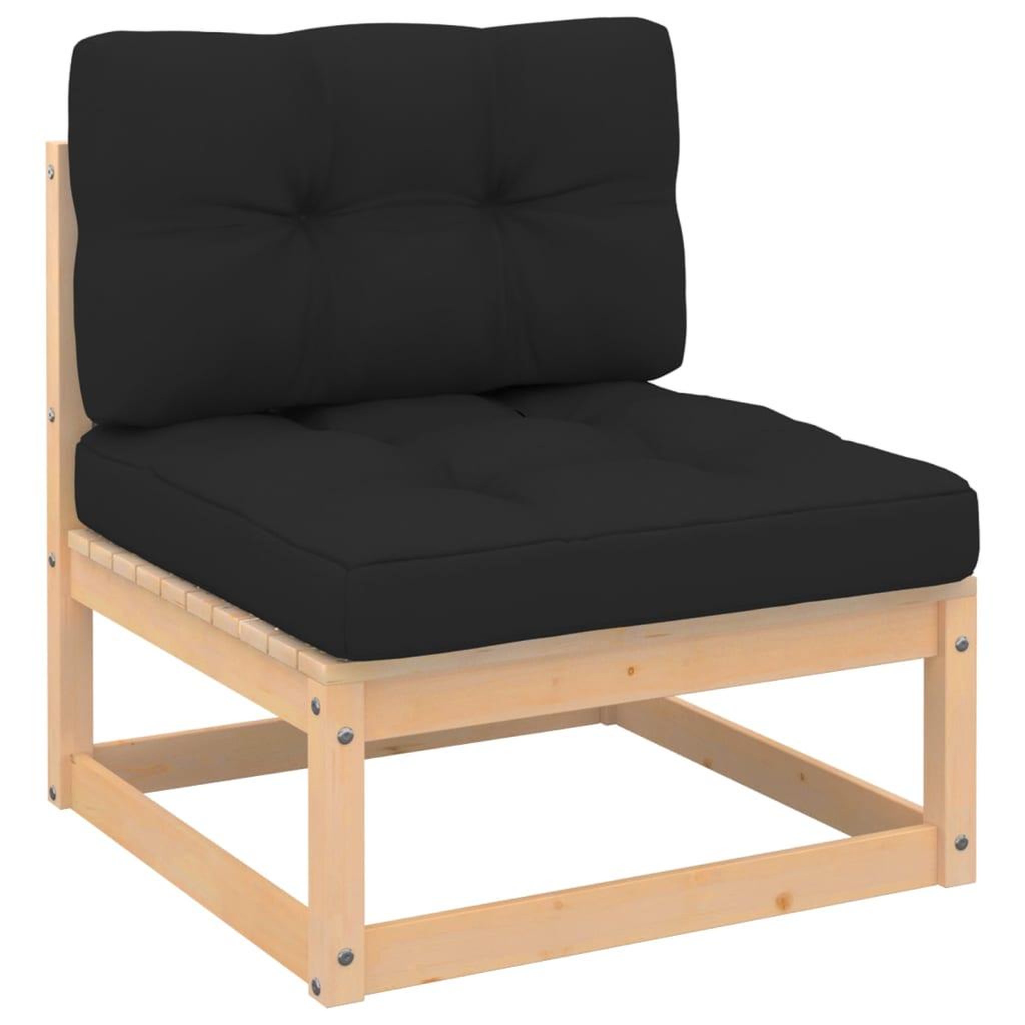 Voir la diapositive 4 : VIDAXL Salon de jardin 7 pcs avec coussins Bois de pin massif