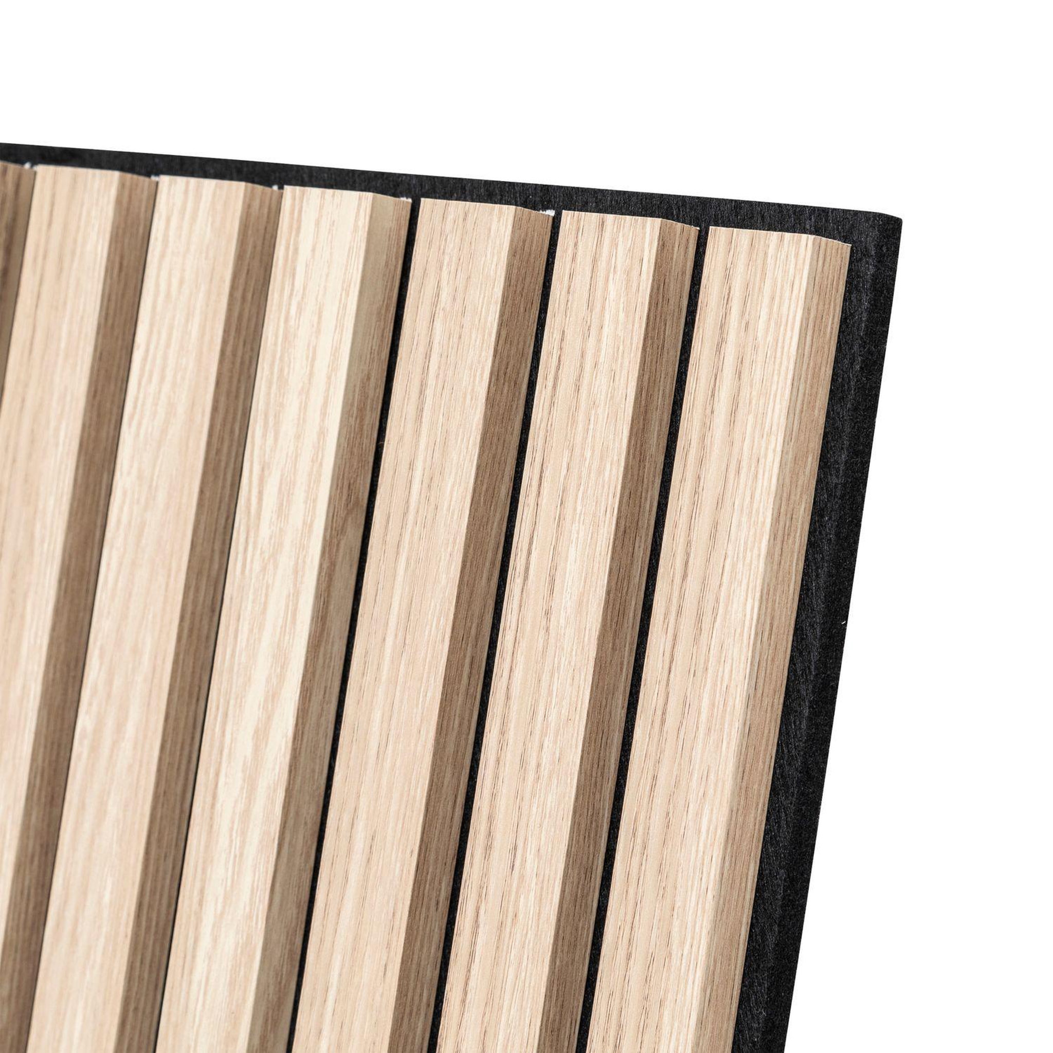 Voir la diapositive 3 : TOILINUX Lot de 4 panneaux décoratifs tasseaux de bois colva - marron clair