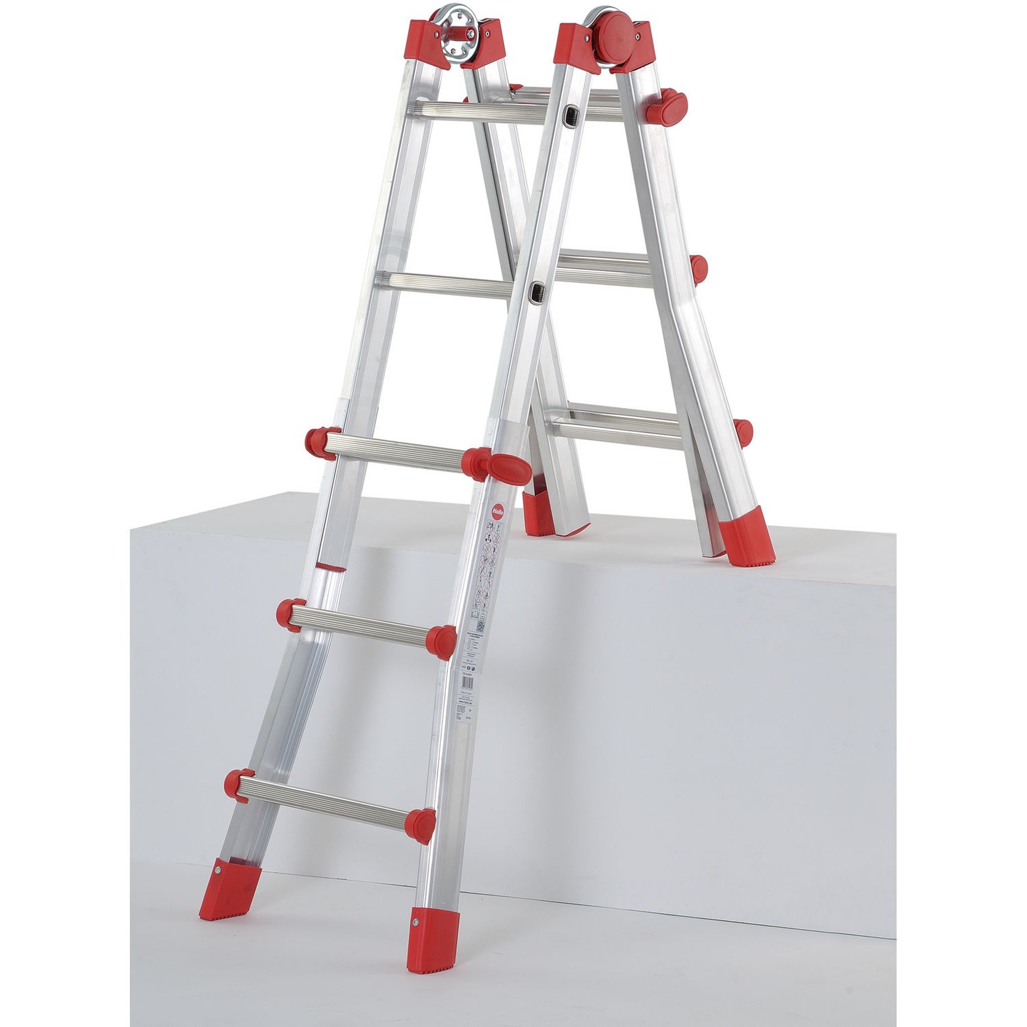 Voir la diapositive 3 : HAILO Echelle pliante télescopique 3m70 en aluminium - PROFISTEP MULTI