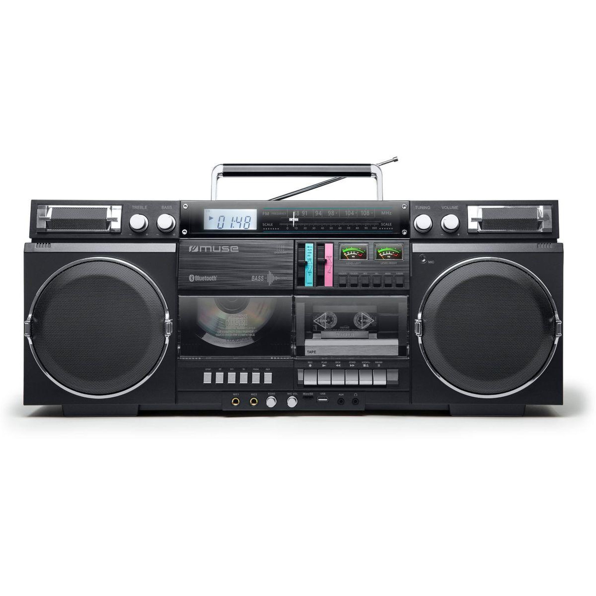 Voir la diapositive 2 : Muse Radio-cassette cd avec bluetooth noir - m-380gb