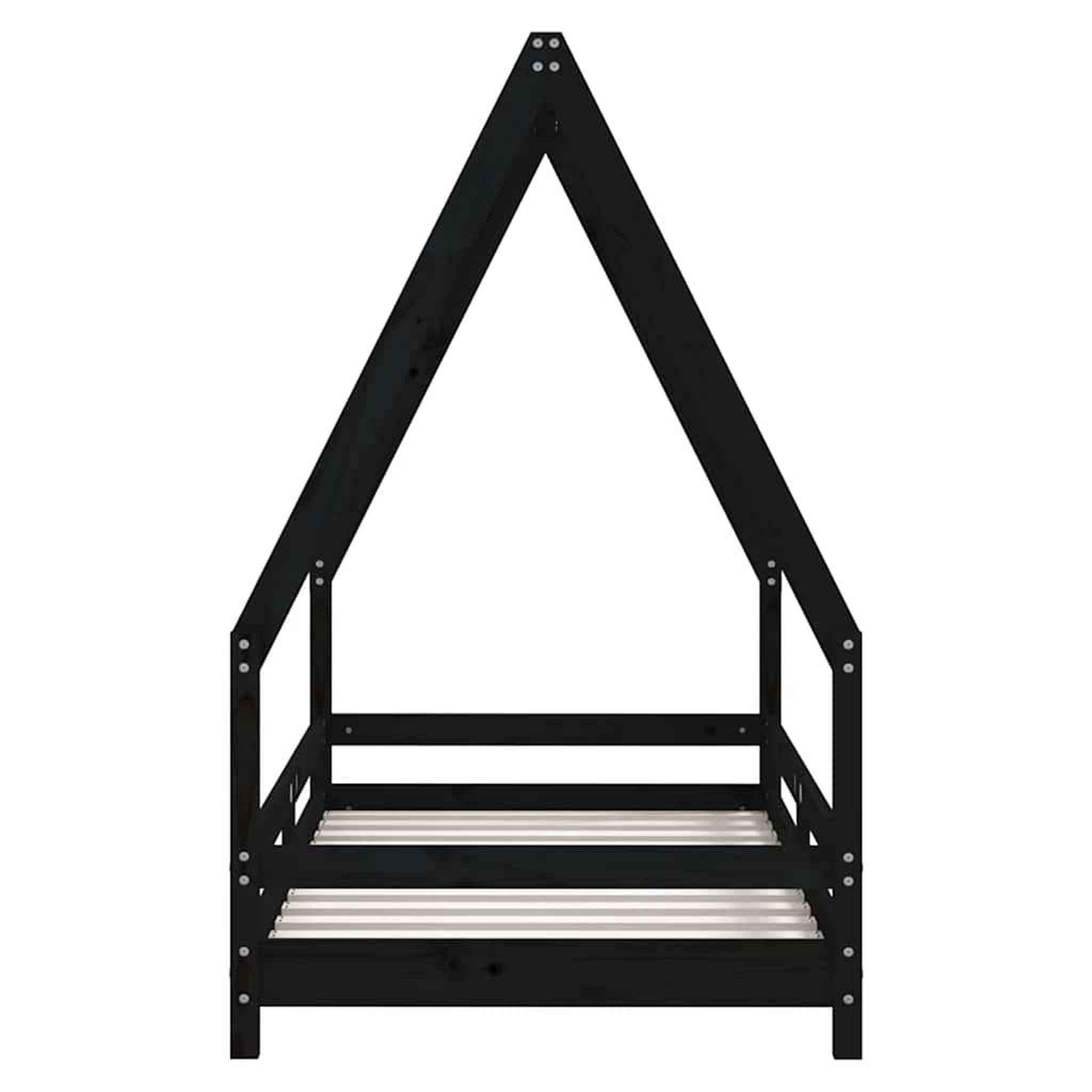 Voir la diapositive 3 : VIDAXL Cadre de lit pour enfant noir 80x160 cm bois de pin massif