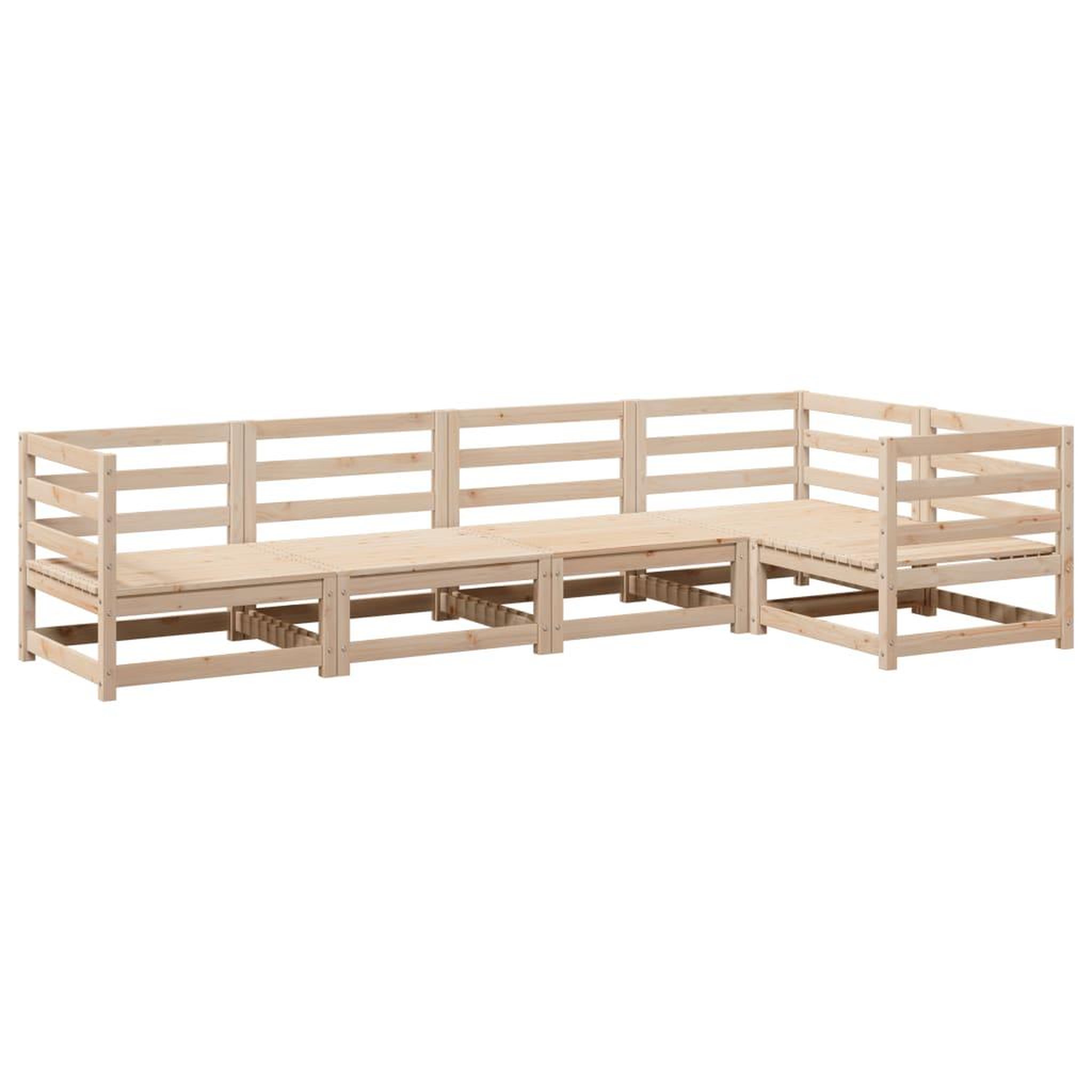 Voir la diapositive 2 : VIDAXL Salon de jardin 5 pcs bois de pin massif