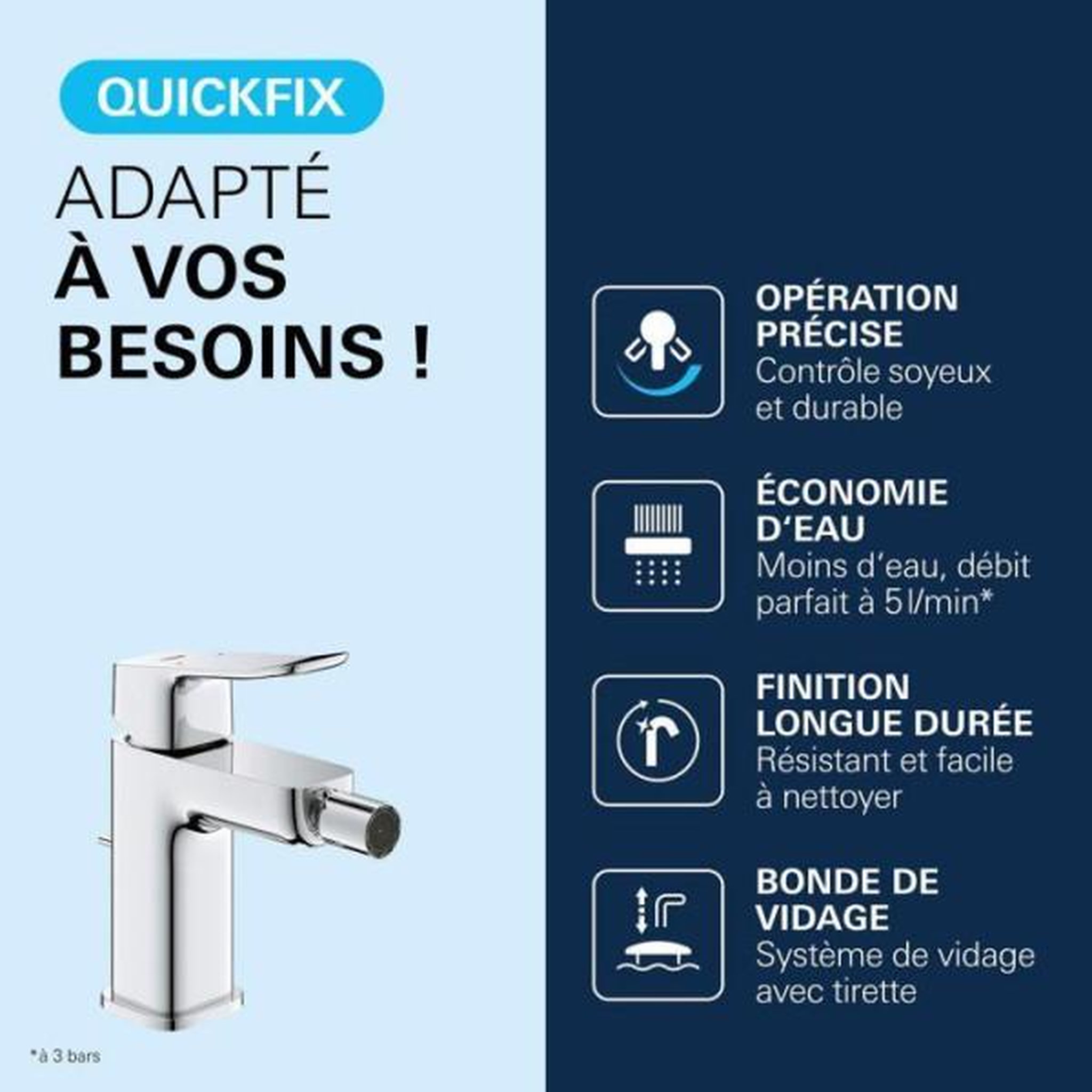 Voir la diapositive 4 : Grohe Mitigeur de bidet - grohe dice - chrome