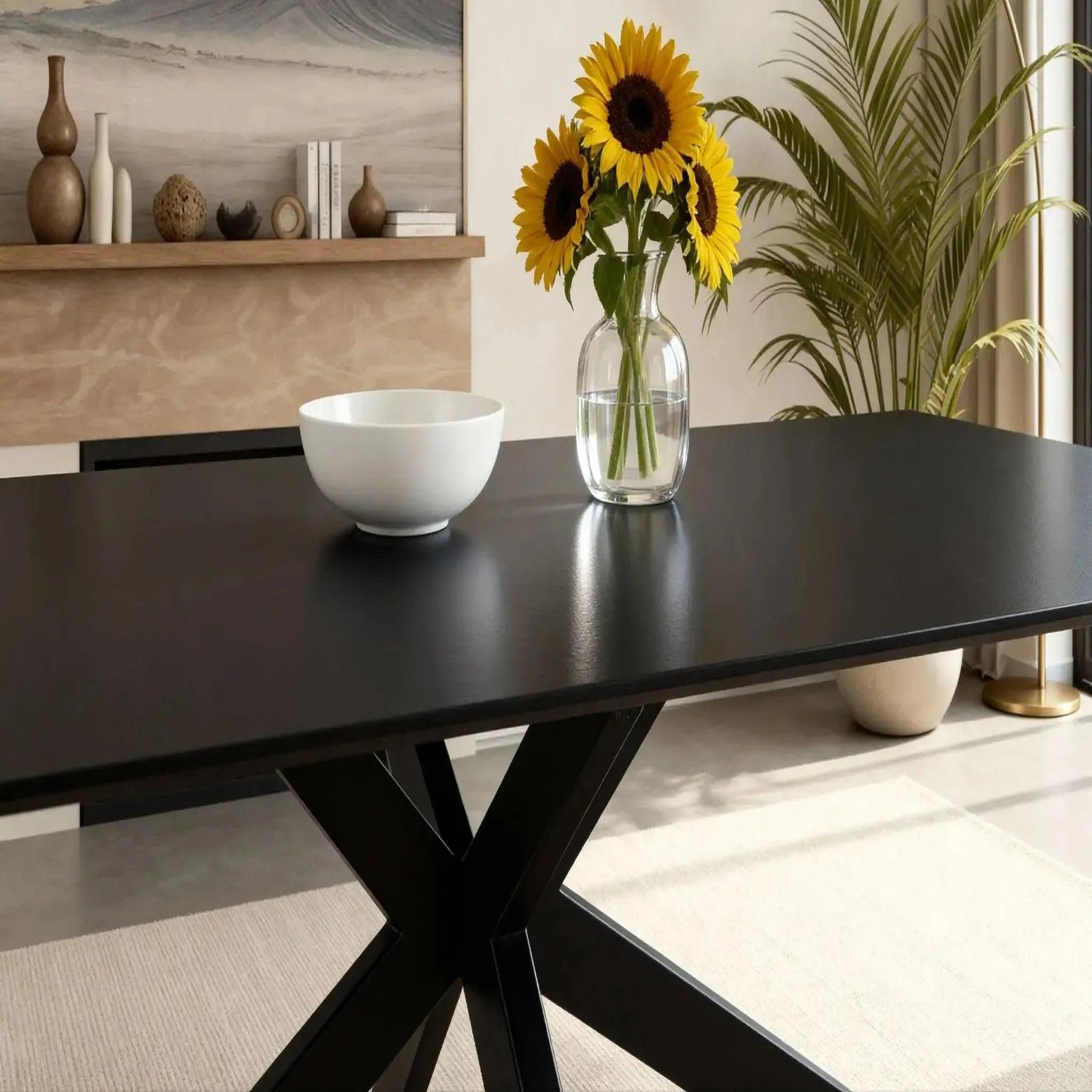 Voir la diapositive 6 : CASANOVA PARIS Rami - table à manger rectangulaire 180cmpieds en métal noir