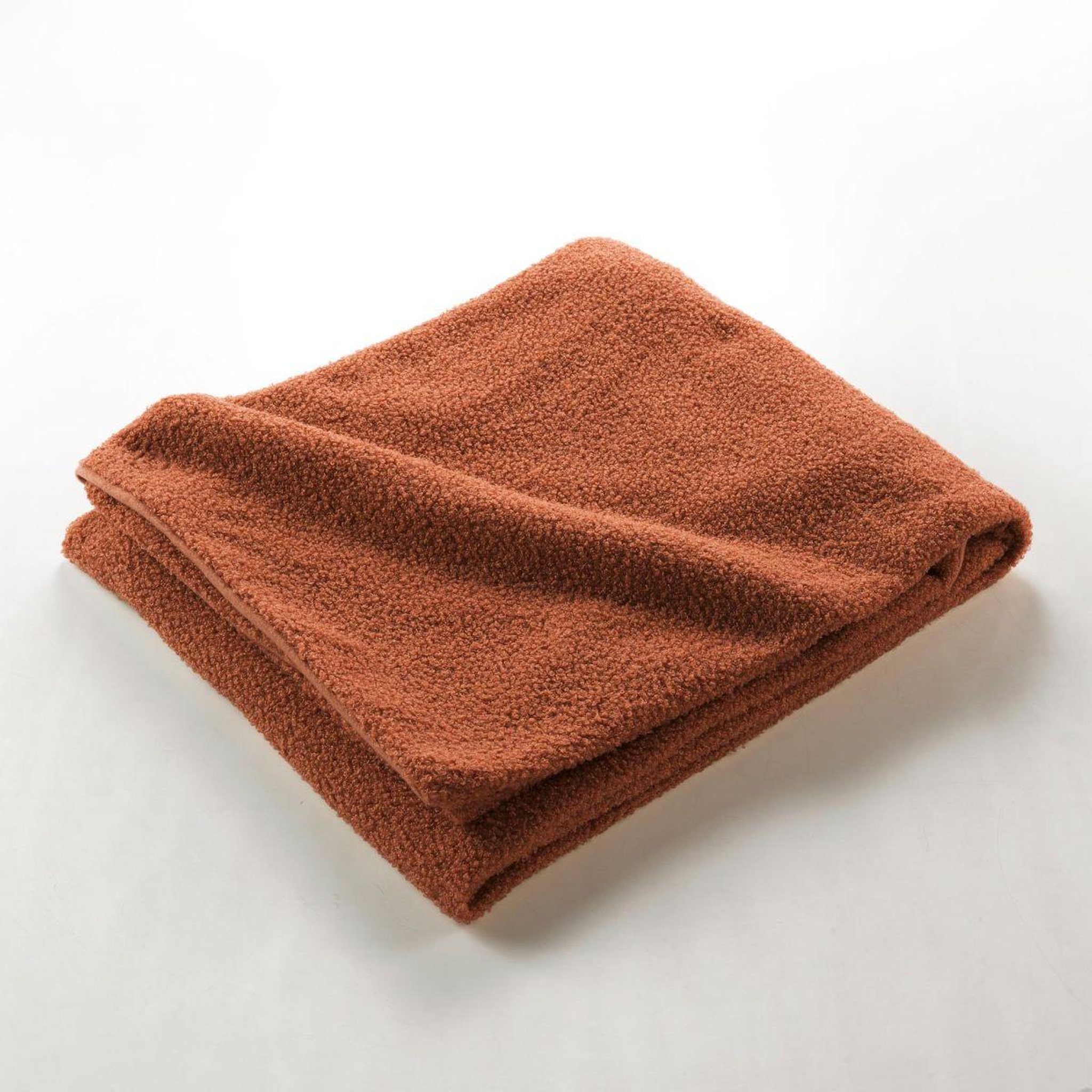 Voir la diapositive 3 : Douceur d'Intérieur Plaid bouclette  wooly  180x220cm terracotta