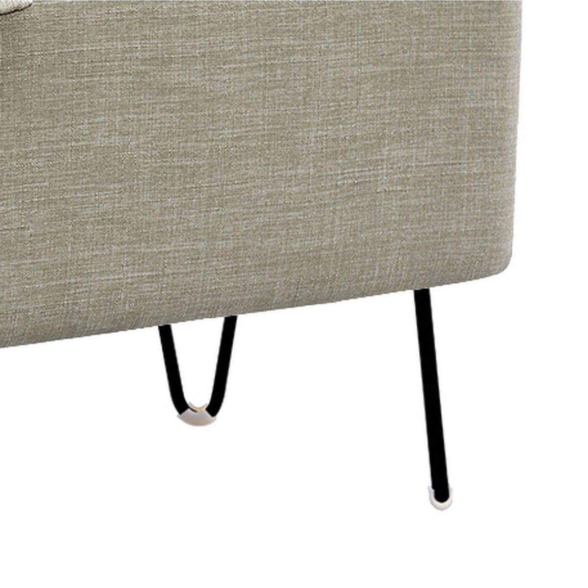 Bout de lit coffre en tissu et pieds épingles noirs SILVES