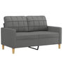 Voir la diapositive 4 : VIDAXL Canape 2 places avec oreillers gris fonce 120 cm tissu