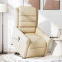 Voir la diapositive 3 : VIDAXL Fauteuil inclinable de massage Creme Tissu