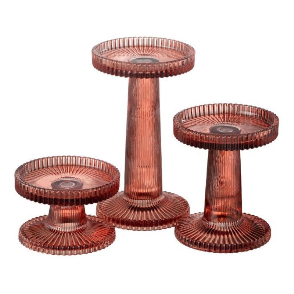 Paris Prix Lot de 3 Chandeliers en Verre  Nelly  16cm Orange