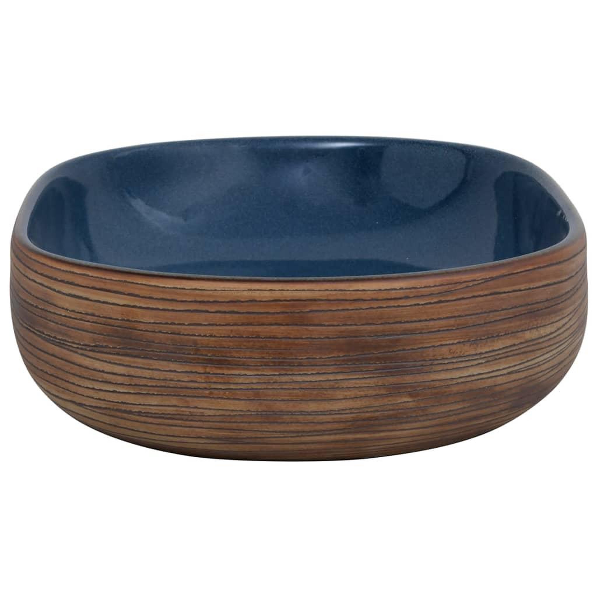 Voir la diapositive 5 : VIDAXL Vasque a poser marron et bleu ovale 59x40x14 cm ceramique