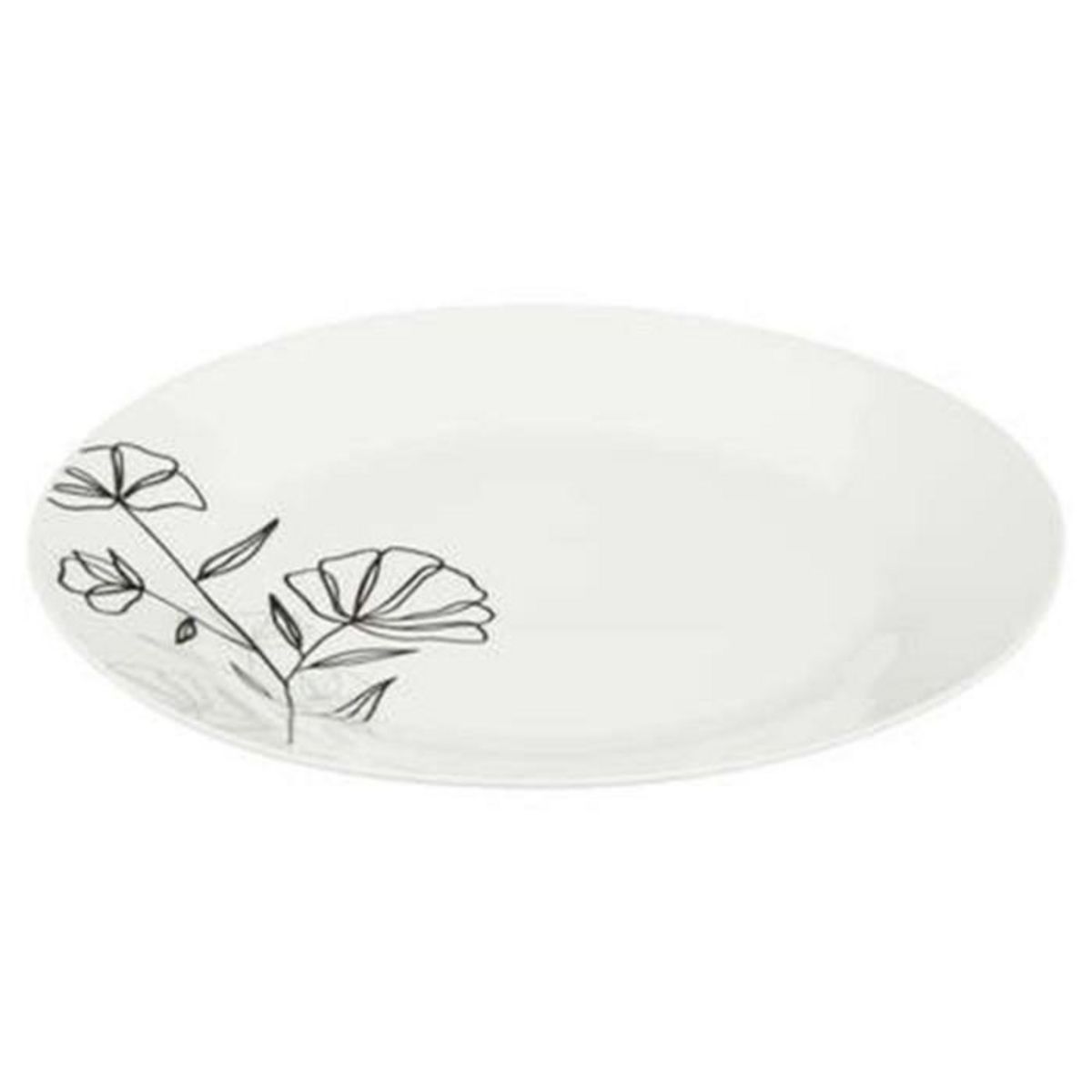 SECRET DE GOURMET Lot de 6 Assiettes Plates  Azalée  27cm Blanc
