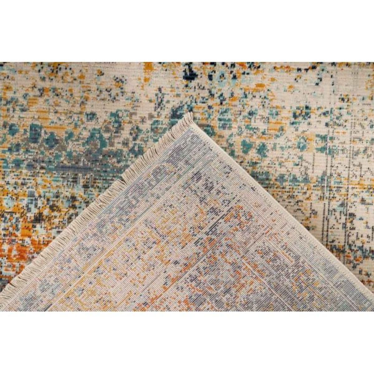 Paris Prix Tapis Tissé Ethnique à Poils Plats  Charu II  Bleu