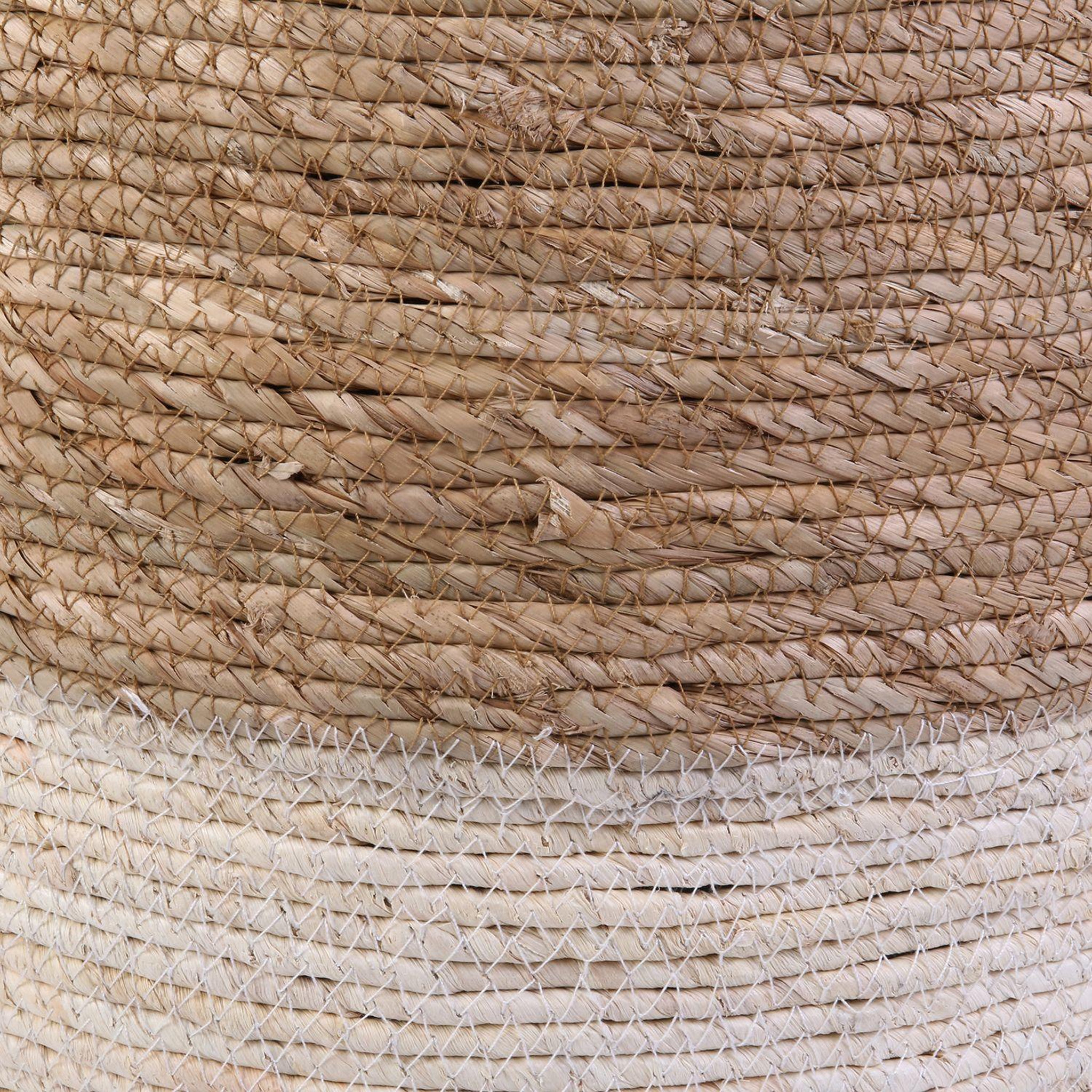 Voir la diapositive 2 : The Home Deco Factory Pouf tressé en jonc Blue Lagoon