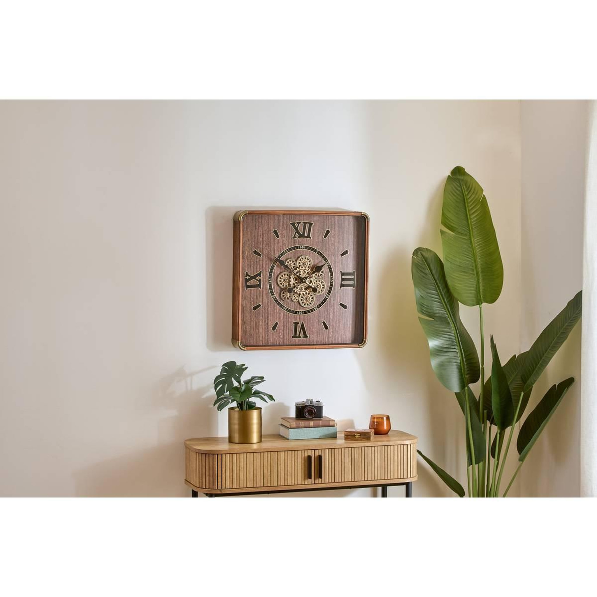 Voir la diapositive 6 : ATMOSPHERA Horloge Murale Engrenages  Archie  60cm Marron